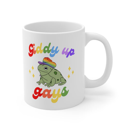 Giddy Up Gays Ceramic Coffee Cup 11oz